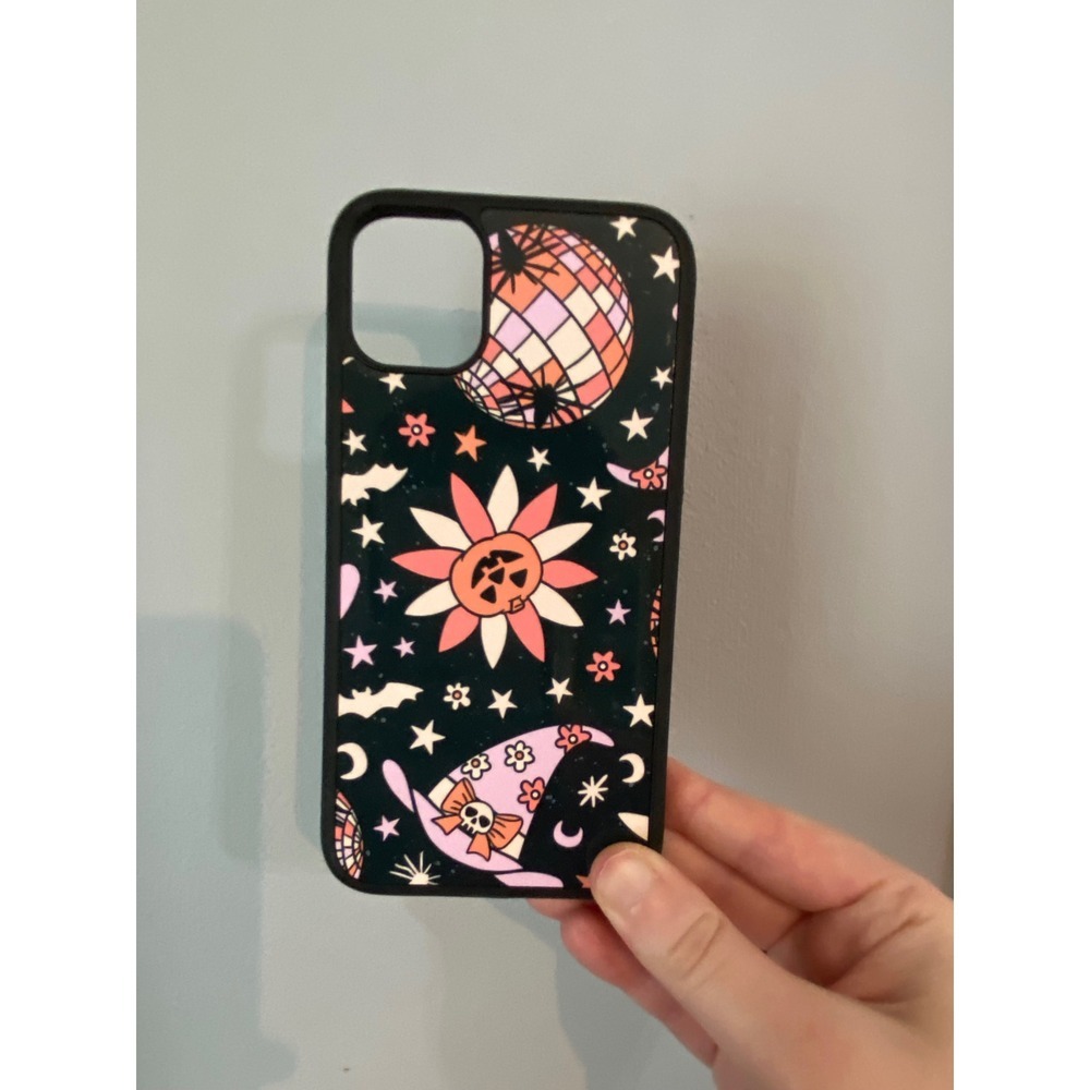 Phone Case Unisex iPhone 11 Black Retro Halloween Spooky Disco Ball Pumpkin